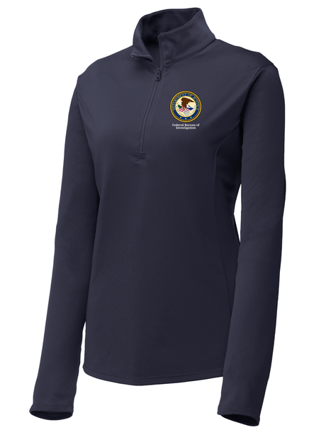 Federal Bureau of Investigation (FBI) Women's Lightweight Dri Fit 1/4 Zip  Navy Blue government employee uniform shirt