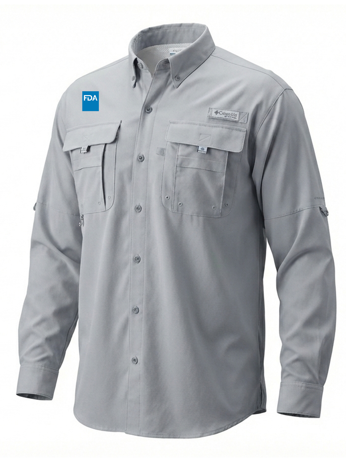 Food and Drug Administration (FDA) Men's Columbia Bahama™ II Button Up Long-Sleeve  Cool Grey government employee uniform shirt
