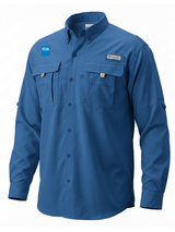 Food and Drug Administration (FDA) Men's Columbia Bahama™ II Button Up Long-Sleeve  Royal Blue government employee uniform shirt