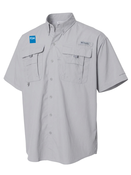 Food and Drug Administration (FDA) Men's Columbia Bahama™ II Button Up Short Sleeve  Cool Grey government employee uniform shirt