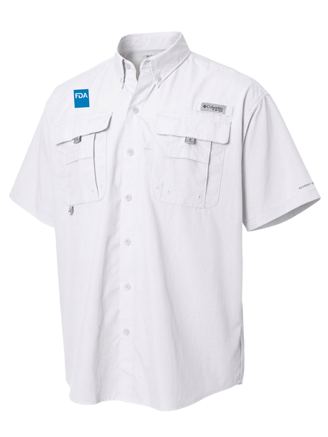 Food and Drug Administration (FDA) Men's Columbia Bahama™ II Button Up Short Sleeve  White government employee uniform shirt