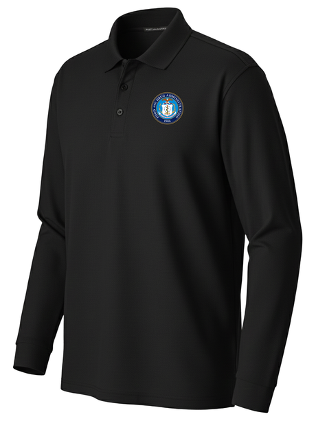 Food and Drug Administration (FDA) Men's Long Sleeve Polo  Black government employee uniform shirt