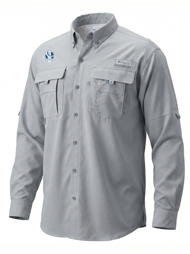 Federal Law Enforcement Training Centers (FLETC) Men's Columbia Bahama™ II Button Up Long-Sleeve  Cool Grey government employee uniform shirt