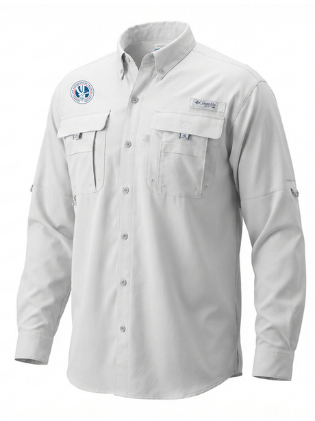Federal Law Enforcement Training Centers (FLETC) Men's Columbia Bahama™ II Button Up Long-Sleeve  White government employee uniform shirt