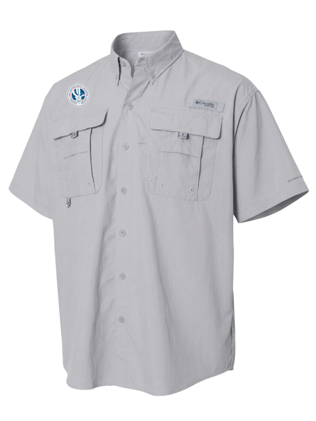 Federal Law Enforcement Training Centers (FLETC) Men's Columbia Bahama™ II Button Up Short Sleeve  Cool Grey government employee uniform shirt