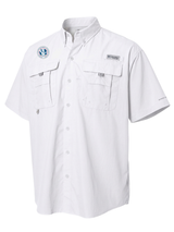 Federal Law Enforcement Training Centers (FLETC) Men's Columbia Bahama™ II Button Up Short Sleeve  White government employee uniform shirt
