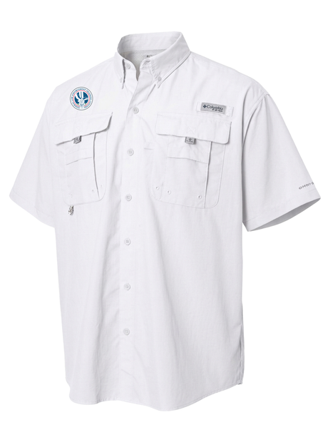 Federal Law Enforcement Training Centers (FLETC) Men's Columbia Bahama™ II Button Up Short Sleeve  White government employee uniform shirt