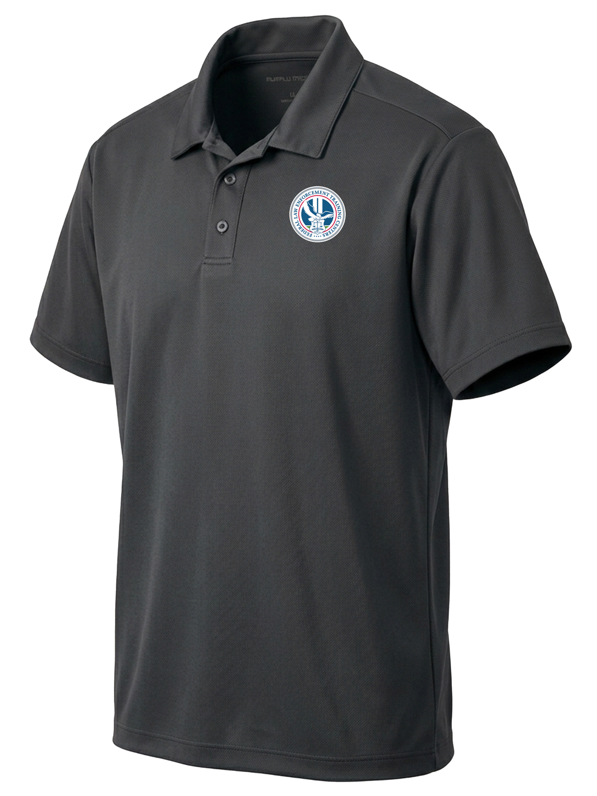 Federal Law Enforcement Training Centers (FLETC) Men's Dri Fit Polo  Slate Gray government employee uniform shirt