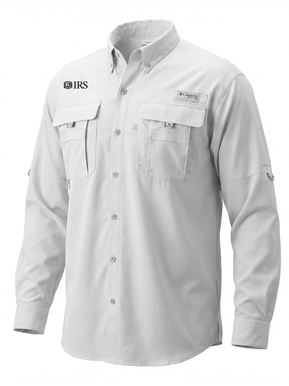 Internal Revenue Service (IRS) Men's Columbia Bahama™ II Button Up Long-Sleeve  White government employee uniform shirt