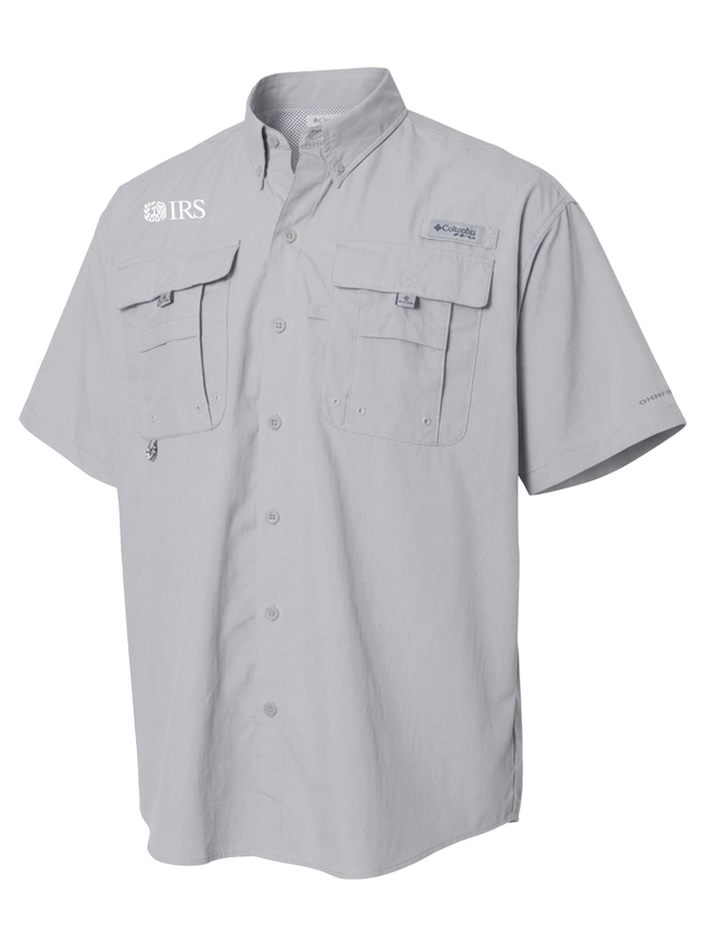Internal Revenue Service (IRS) Men's Columbia Bahama™ II Button Up Short Sleeve  Cool Grey government employee uniform shirt