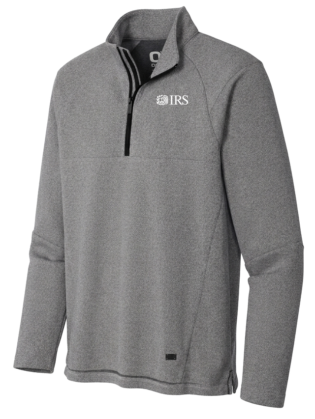 Internal Revenue Service (IRS) Men's Transition Quarter Zip  Light Gray government employee uniform shirt