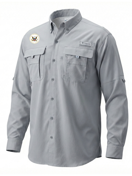 National Transportation Safety Board (NTSB) Men's Columbia Bahama™ II Button Up Long-Sleeve  Cool Grey government employee uniform shirt