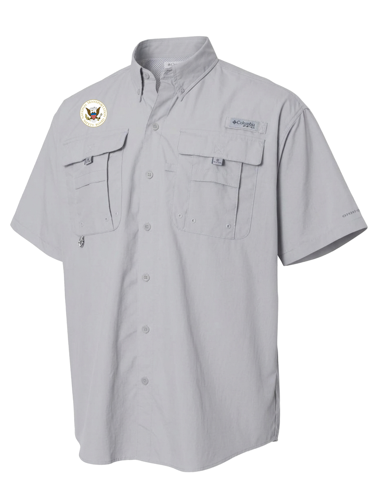 National Transportation Safety Board (NTSB) Men's Columbia Bahama™ II Button Up Short Sleeve  Cool Grey government employee uniform shirt