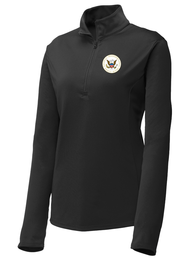 National Transportation Safety Board (NTSB) Women's Lightweight Dri Fit 1/4 Zip  Black government employee uniform shirt
