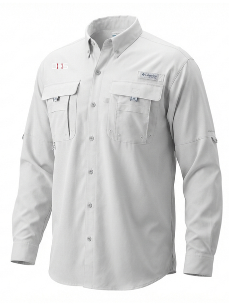 Office of Health Security (OHS) Men's Columbia Bahama™ II Button Up Long-Sleeve  White government employee uniform shirt