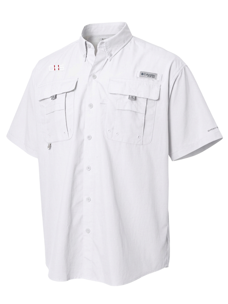 Office of Health Security (OHS) Men's Columbia Bahama™ II Button Up Short Sleeve  White government employee uniform shirt
