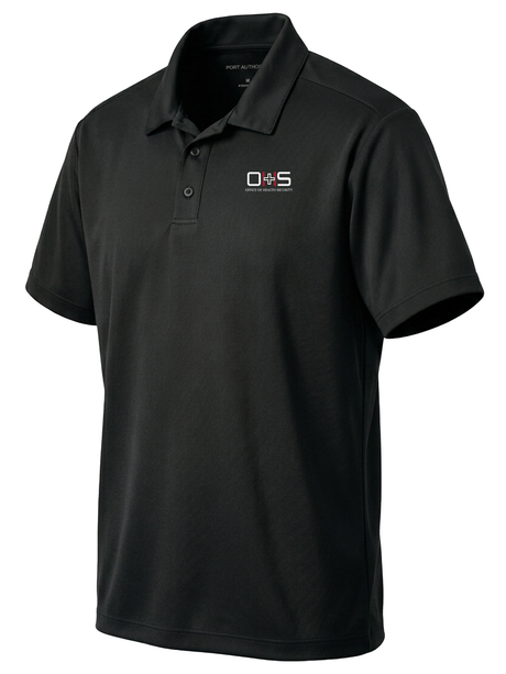 Office of Health Security (OHS) Men's Dri Fit Polo  Black government employee uniform shirt