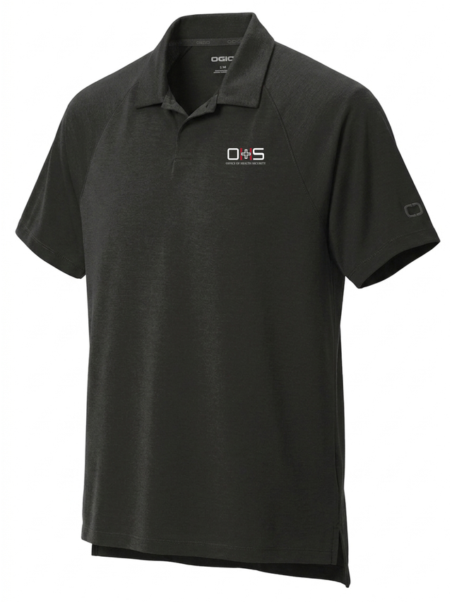 Office of Health Security (OHS) Men's Polo  Black government employee uniform shirt