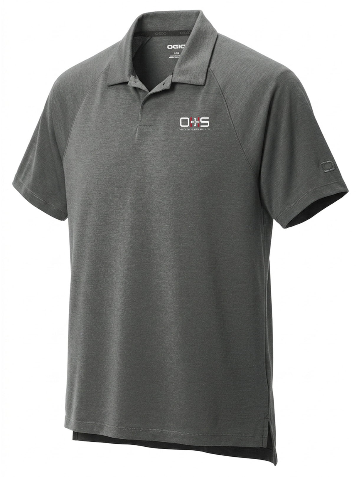 Office of Health Security (OHS) Men's Polo  Slate Gray government employee uniform shirt