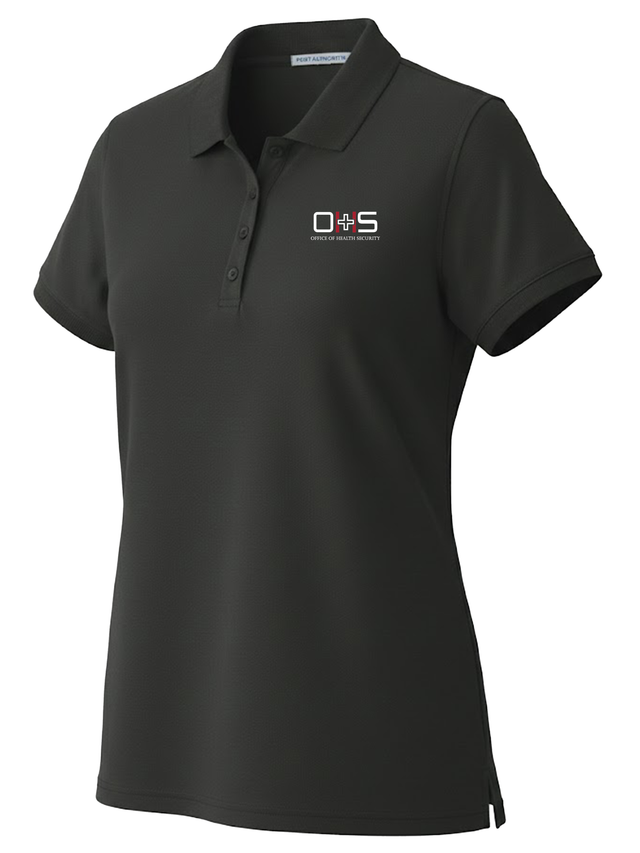 Office of Health Security (OHS) Women's Polo  Black government employee uniform shirt