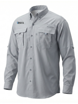 Occupational Safety and Health Administration (OSHA) Men's Columbia Bahama™ II Button Up Long-Sleeve  Cool Grey government employee uniform shirt