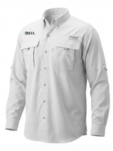 Occupational Safety and Health Administration (OSHA) Men's Columbia Bahama™ II Button Up Long-Sleeve  White government employee uniform shirt