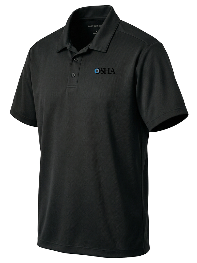 Occupational Safety and Health Administration (OSHA) Men's Dri Fit Polo  Black government employee uniform shirt