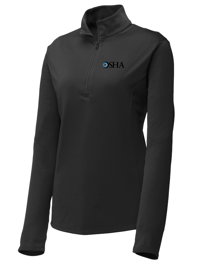 Occupational Safety and Health Administration (OSHA) Women's Lightweight Dri Fit 1/4 Zip  Black government employee uniform shirt