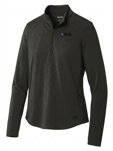 Occupational Safety and Health Administration (OSHA) Women's Motion 1/4 Zip  Black government employee uniform shirt
