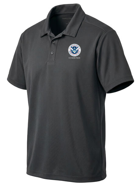 U.S. Customs and Border Patrol (USBP) Men's Dri Fit Polo  Slate Gray government employee uniform shirt