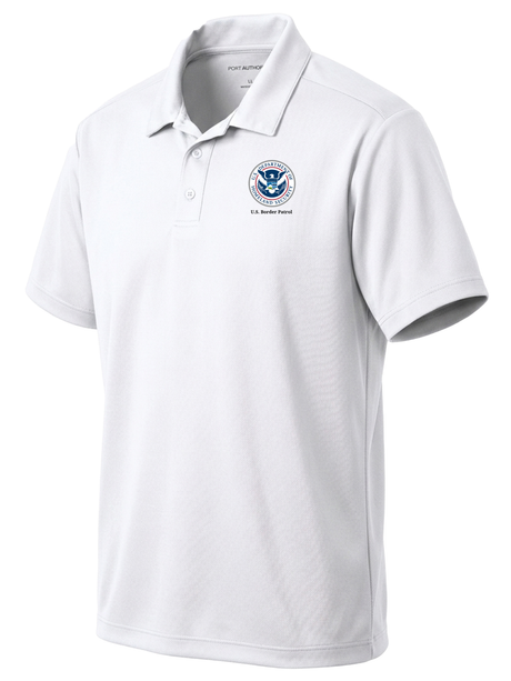 U.S. Customs and Border Patrol (USBP) Men's Dri Fit Polo  White government employee uniform shirt