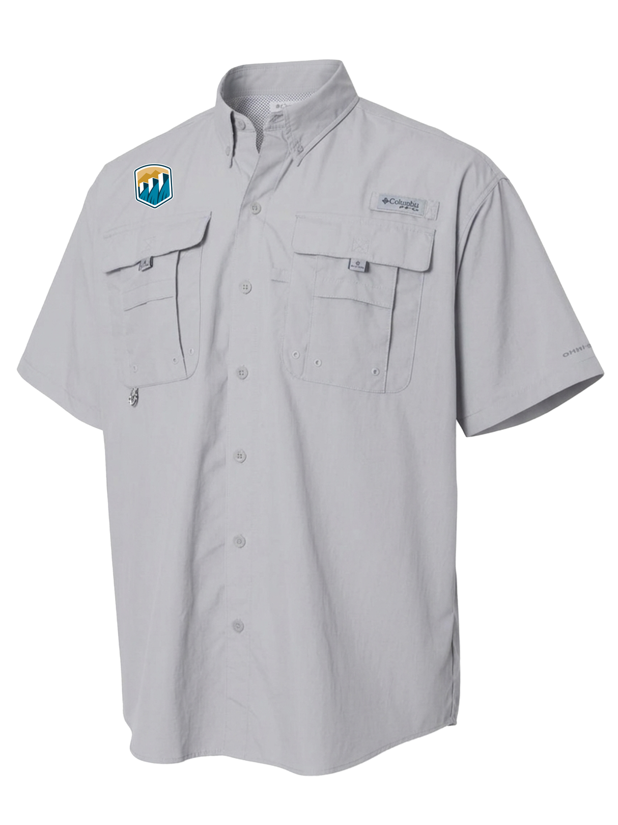 Bureau of Reclamation (USBR) Men's Columbia Bahama™ II Button Up Short Sleeve  Cool Grey government employee uniform shirt