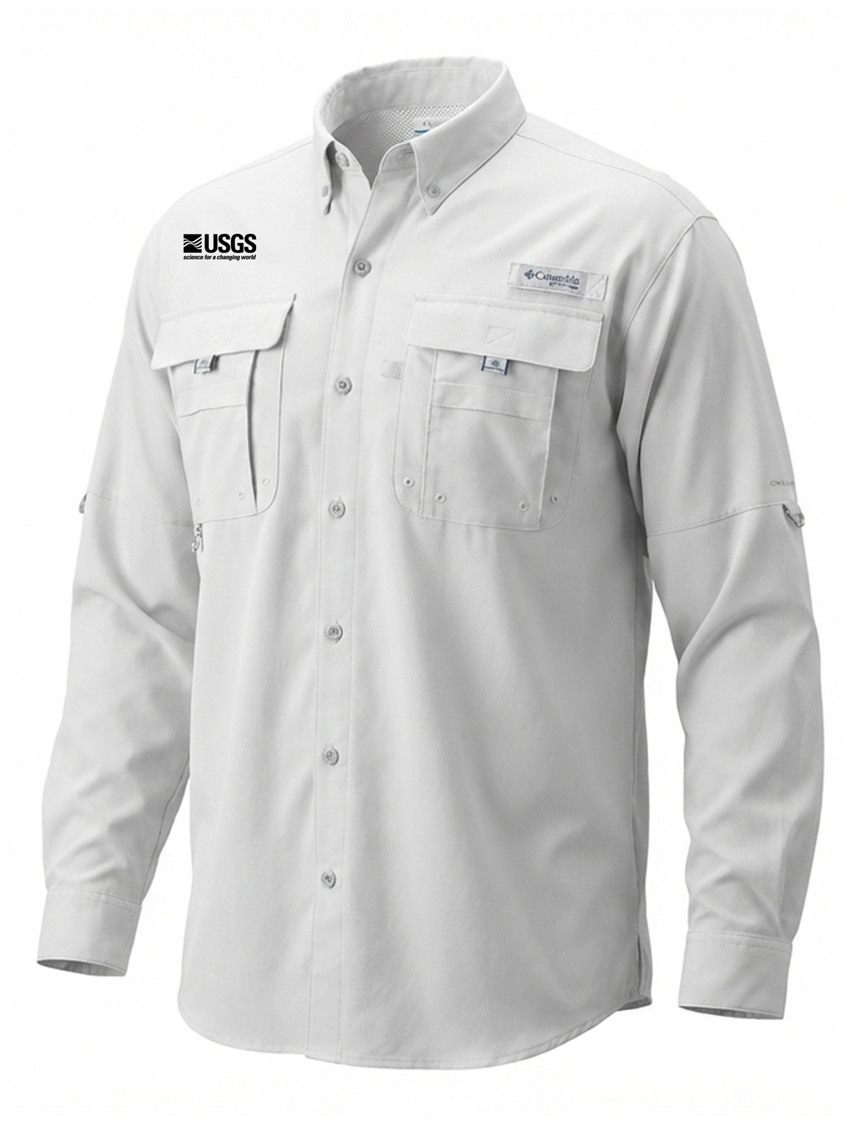 U.S. Geological Survey (USGS) Men's Columbia Bahama™ II Button Up Long-Sleeve  White government employee uniform shirt