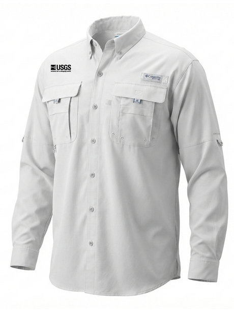 U.S. Geological Survey (USGS) Men's Columbia Bahama™ II Button Up Long-Sleeve  White government employee uniform shirt