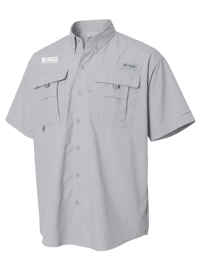 U.S. Geological Survey (USGS) Men's Columbia Bahama™ II Button Up Short Sleeve  Cool Grey government employee uniform shirt