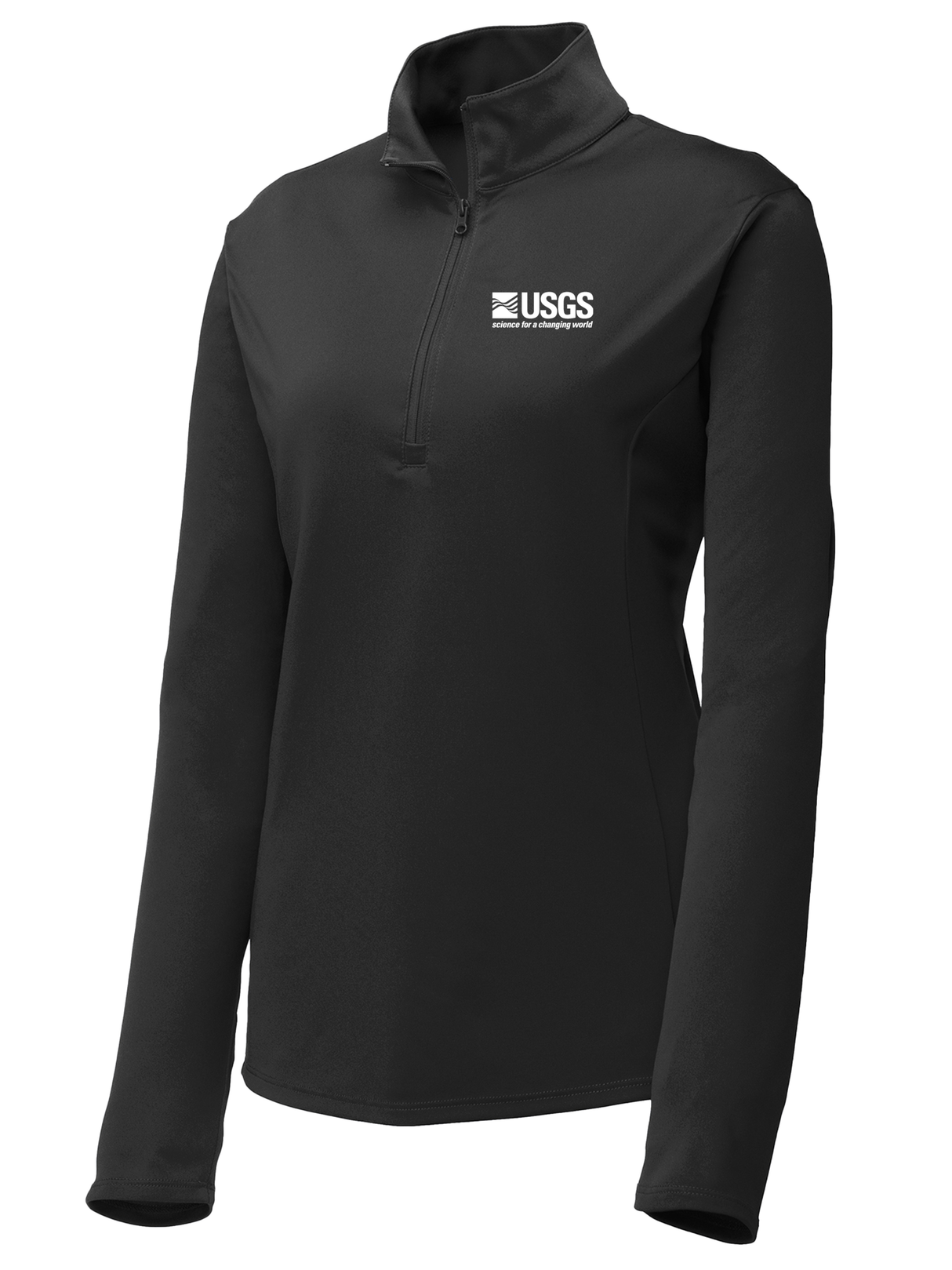 U.S. Geological Survey (USGS) Women's Lightweight Dri Fit 1/4 Zip  Black government employee uniform shirt