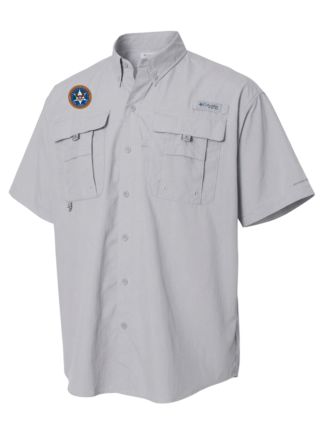 U.S. Marshals Service (USMS) Men's Columbia Bahama™ II Button Up Short Sleeve  Cool Grey government employee uniform shirt