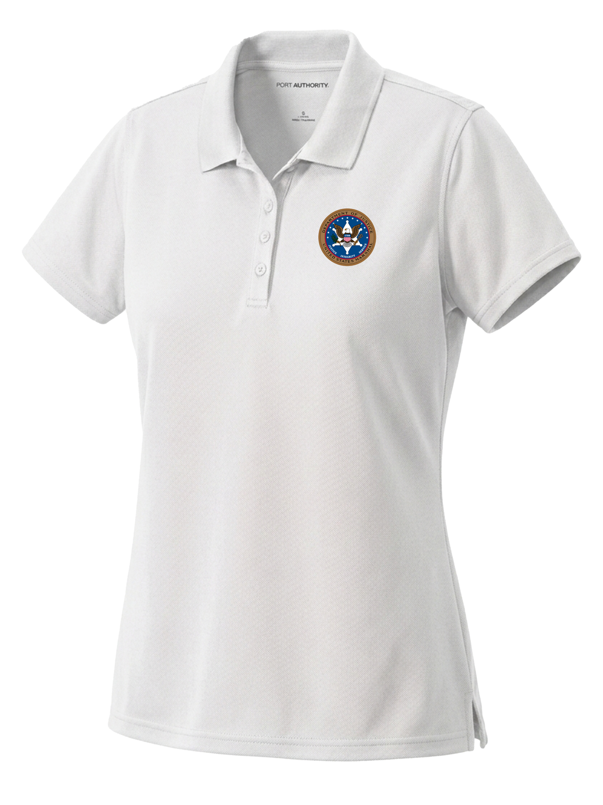U.S. Marshals Service (USMS) Women's Dri Fit Polo  White government employee uniform shirt