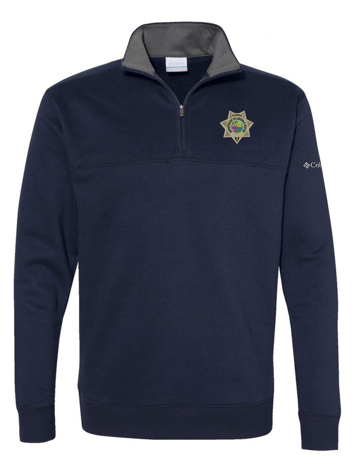 Florida Department of Juvenile Justice (DJJ) Men's Columbia Hart Mountain 14-Zip Sweatshirt Heather Blue government employee uniform shirt
