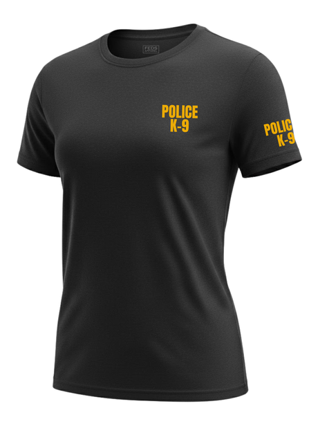 Black Police K-9 Women's Shirt - Short Sleeve (Golden Yellow)