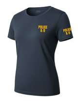 Navy Blue Police K-9 Women's Shirt - Short Sleeve (Golden Yellow)