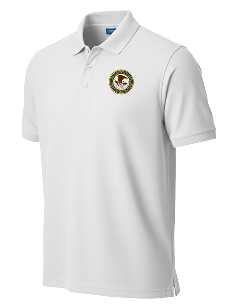 Federal Bureau of Prisons (BOP) Men's Polo  White government employee uniform shirt