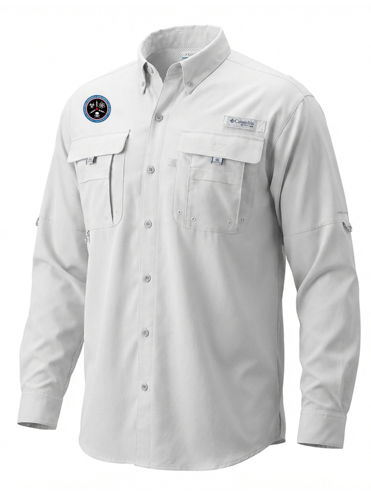 Countering Weapons of Mass Destruction Office (CWMD) Men's Columbia Bahama™ II Button Up Long-Sleeve  White government employee uniform shirt