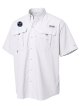 Countering Weapons of Mass Destruction Office (CWMD) Men's Columbia Bahama™ II Button Up Short Sleeve  White government employee uniform shirt