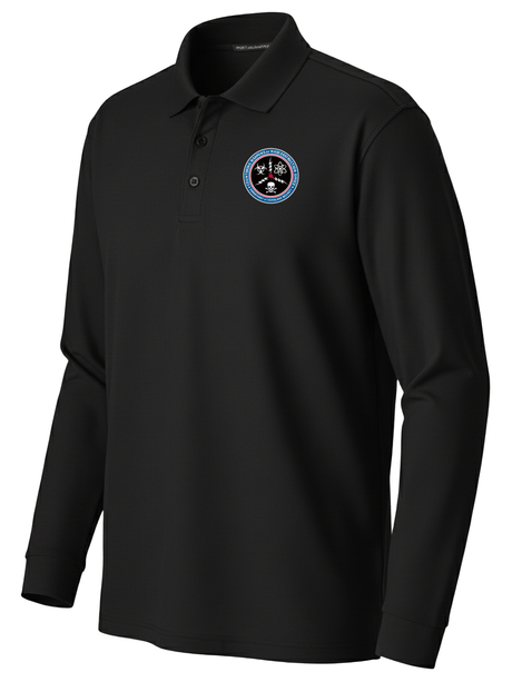 Countering Weapons of Mass Destruction Office (CWMD) Men's Long Sleeve Polo  Black government employee uniform shirt