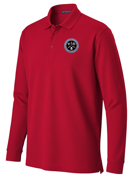 Countering Weapons of Mass Destruction Office (CWMD) Men's Long Sleeve Polo  Red government employee uniform shirt