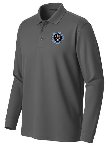 Countering Weapons of Mass Destruction Office (CWMD) Men's Long Sleeve Polo  Slate Gray government employee uniform shirt