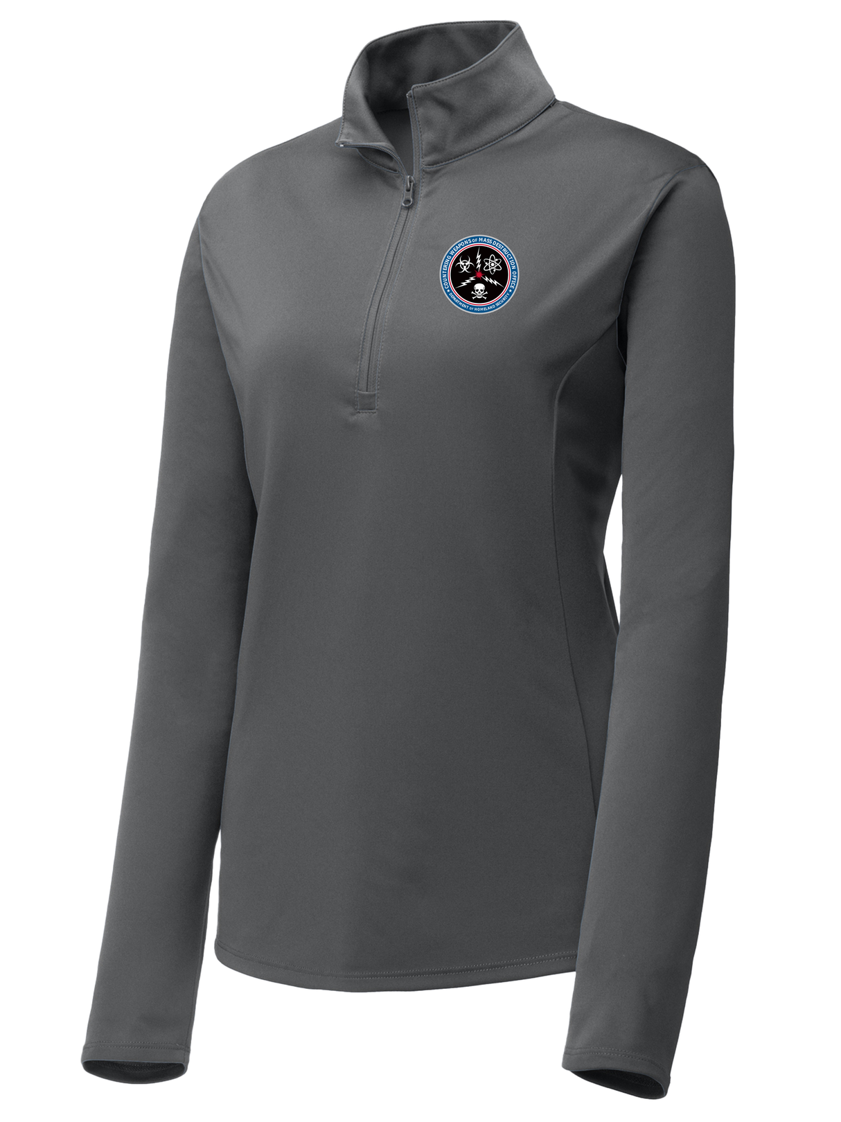 Countering Weapons of Mass Destruction Office (CWMD) Women's Lightweight Dri Fit 1/4 Zip  Slate Gray government employee uniform shirt