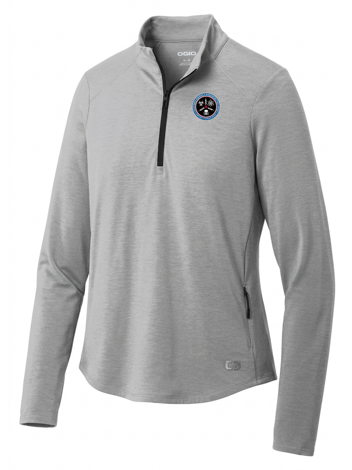 Countering Weapons of Mass Destruction Office (CWMD) Women's Motion 1/4 Zip  Light Gray government employee uniform shirt