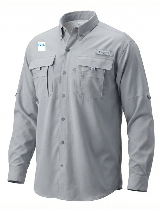 Food and Drug Administration (FDA) Men's Columbia Bahama™ II Button Up Long-Sleeve  Cool Grey government employee uniform shirt